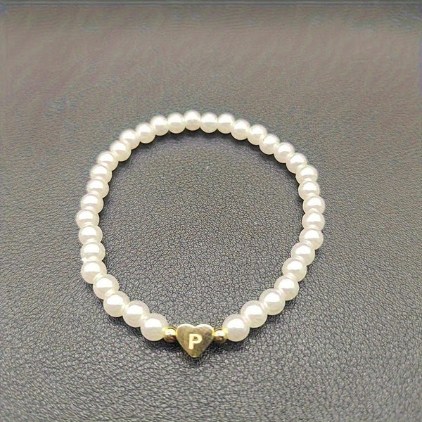 A-Z Pearl Beaded Bracelet