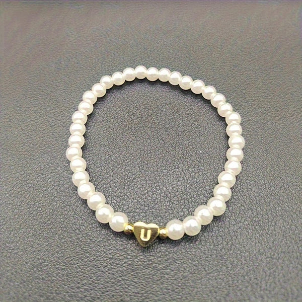 A-Z Pearl Beaded Bracelet