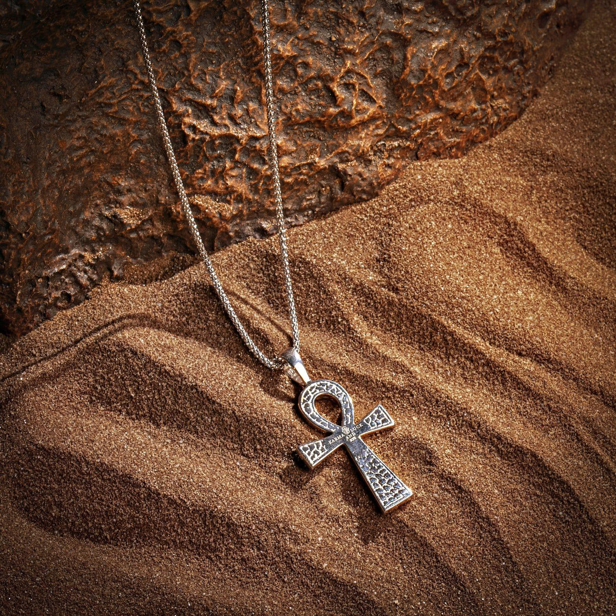 Spiritual Life - Tiger's Eye Onyx Ankh Necklace