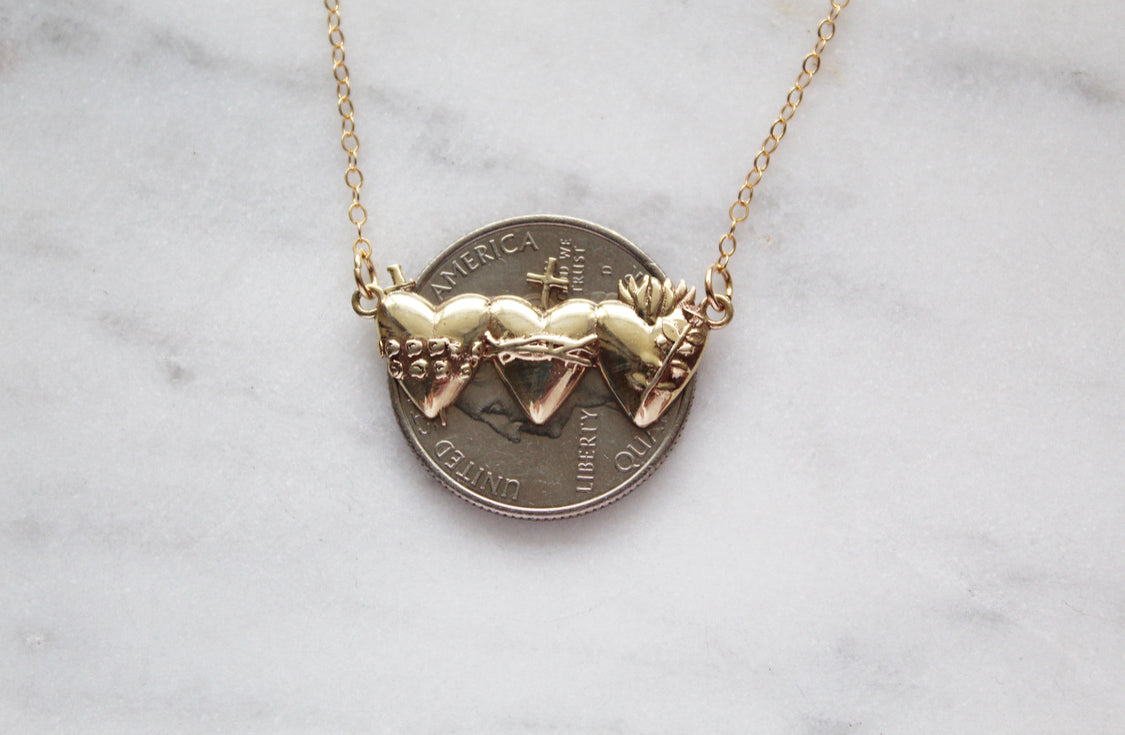 Sacred Hearts of the Holy Family Necklace
