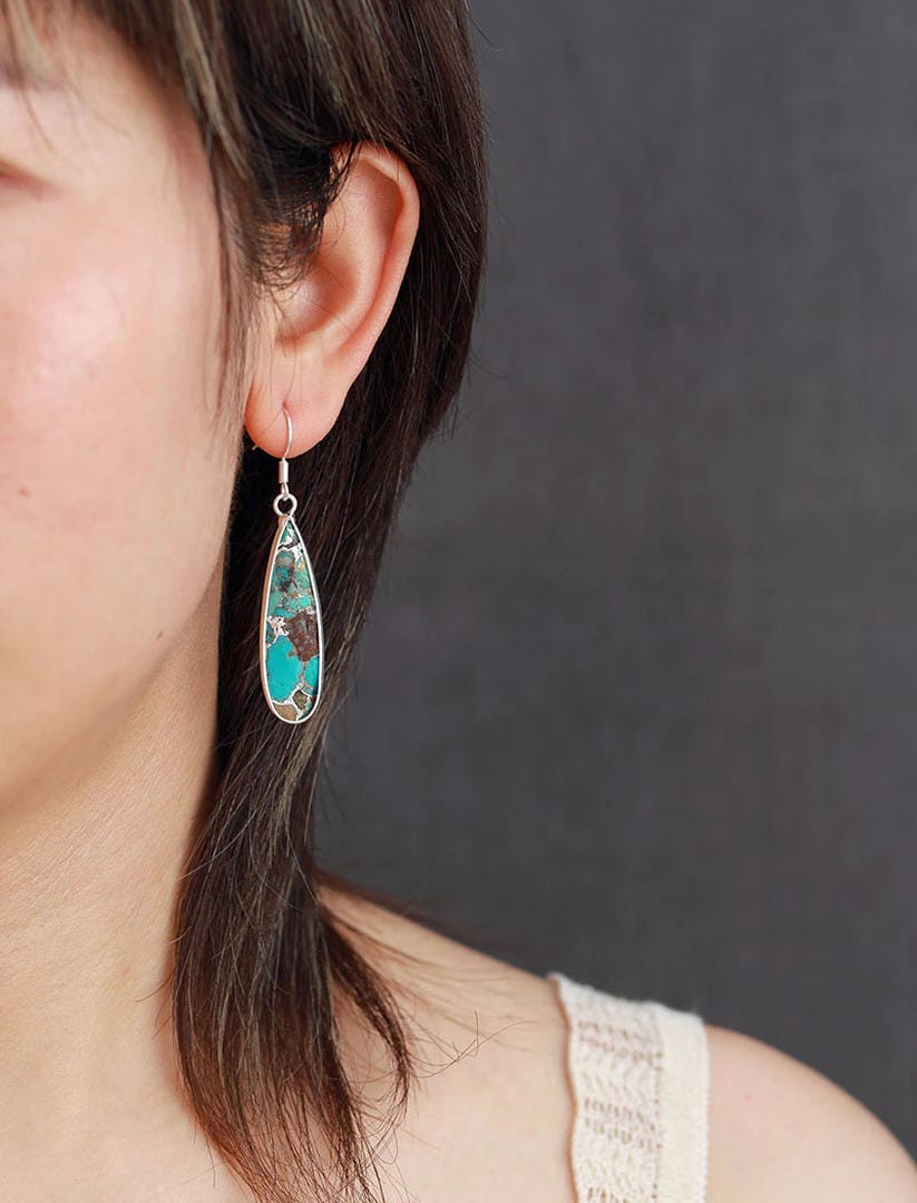 Chic Turquoise Jasper Teardrop Earrings