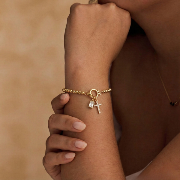 Birthstone Cross Bracelet