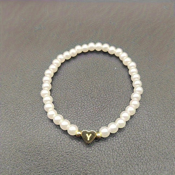 A-Z Pearl Beaded Bracelet