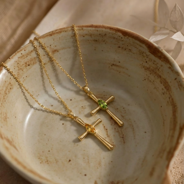 Birthstone Faith Necklace