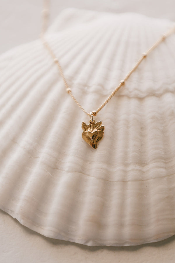 Tiny Sacred Heart Necklace