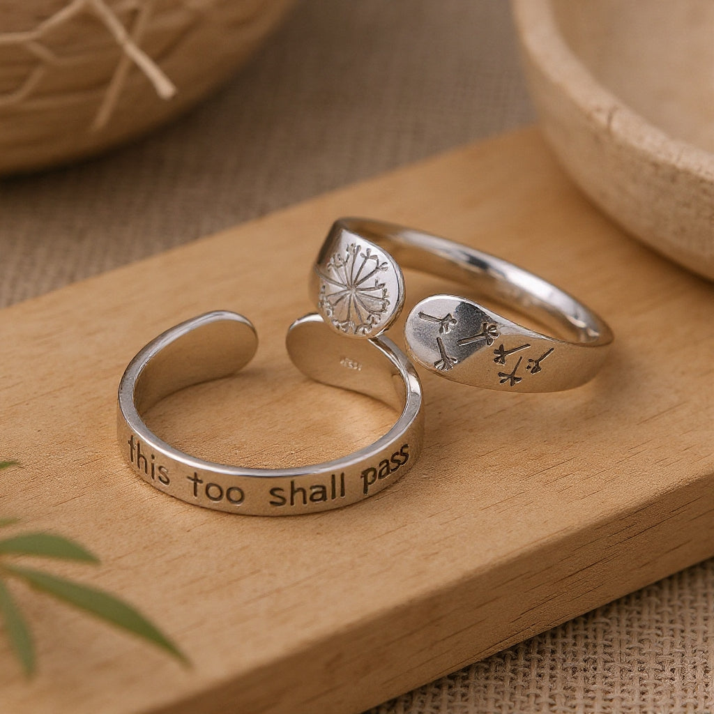 This Too Shall Pass Dandelion Ring