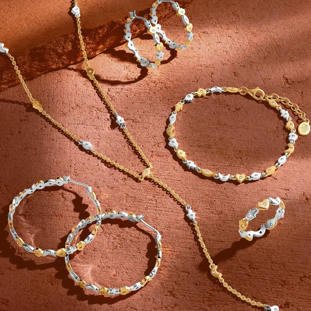 Radiant Path Multi-Symbol Gold Hoop Earrings