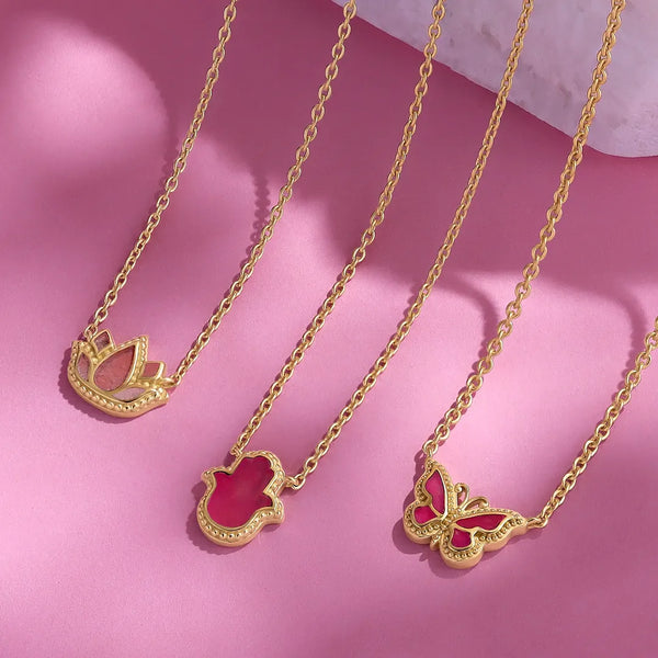 Blooming Grace Rose Quartz Lotus Necklace