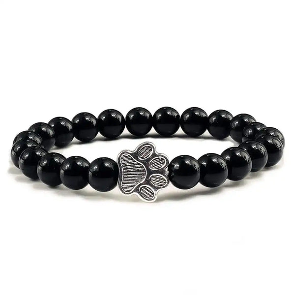 Beaded Paw Bracelet Natural Stone Design