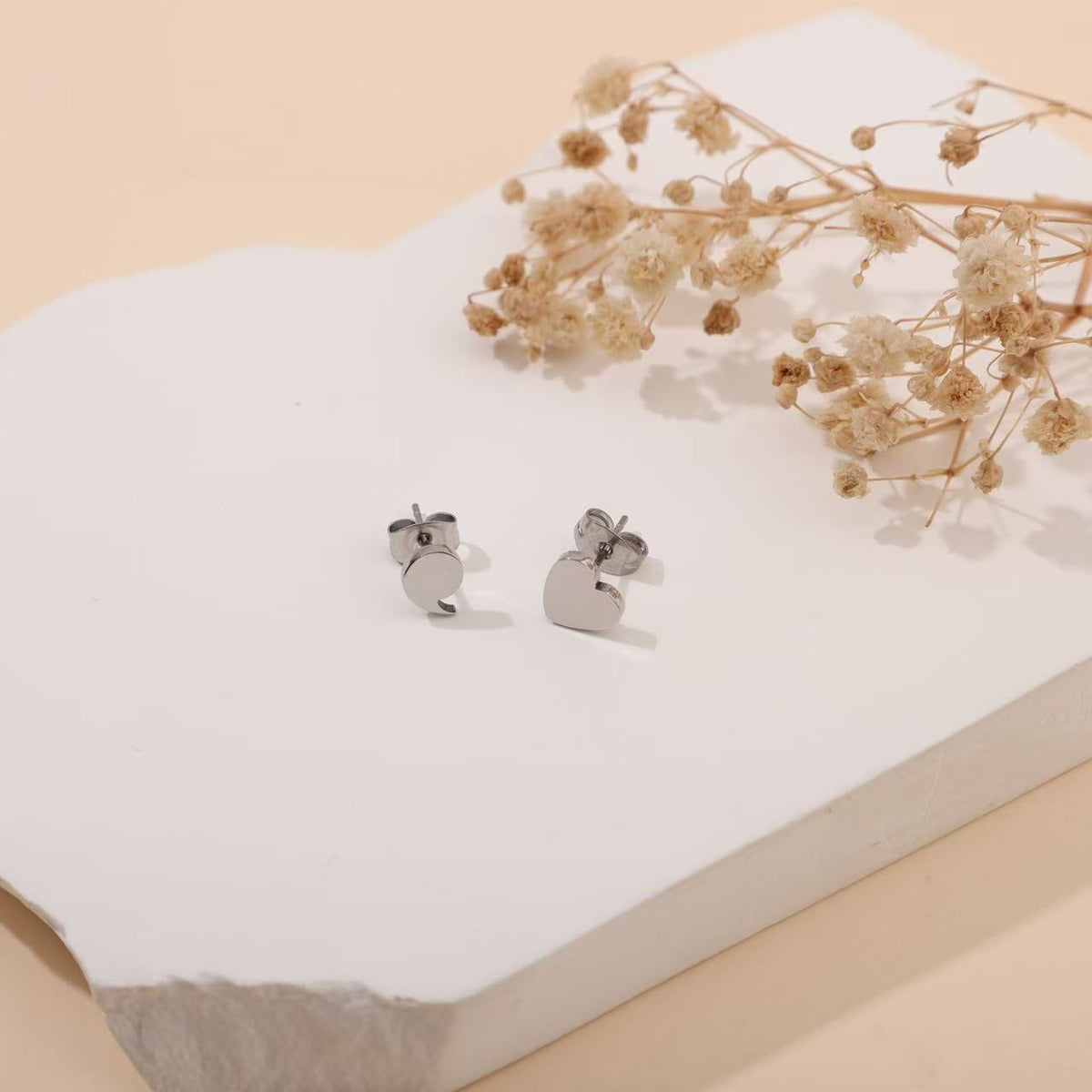 Semicolon Heart Earrings