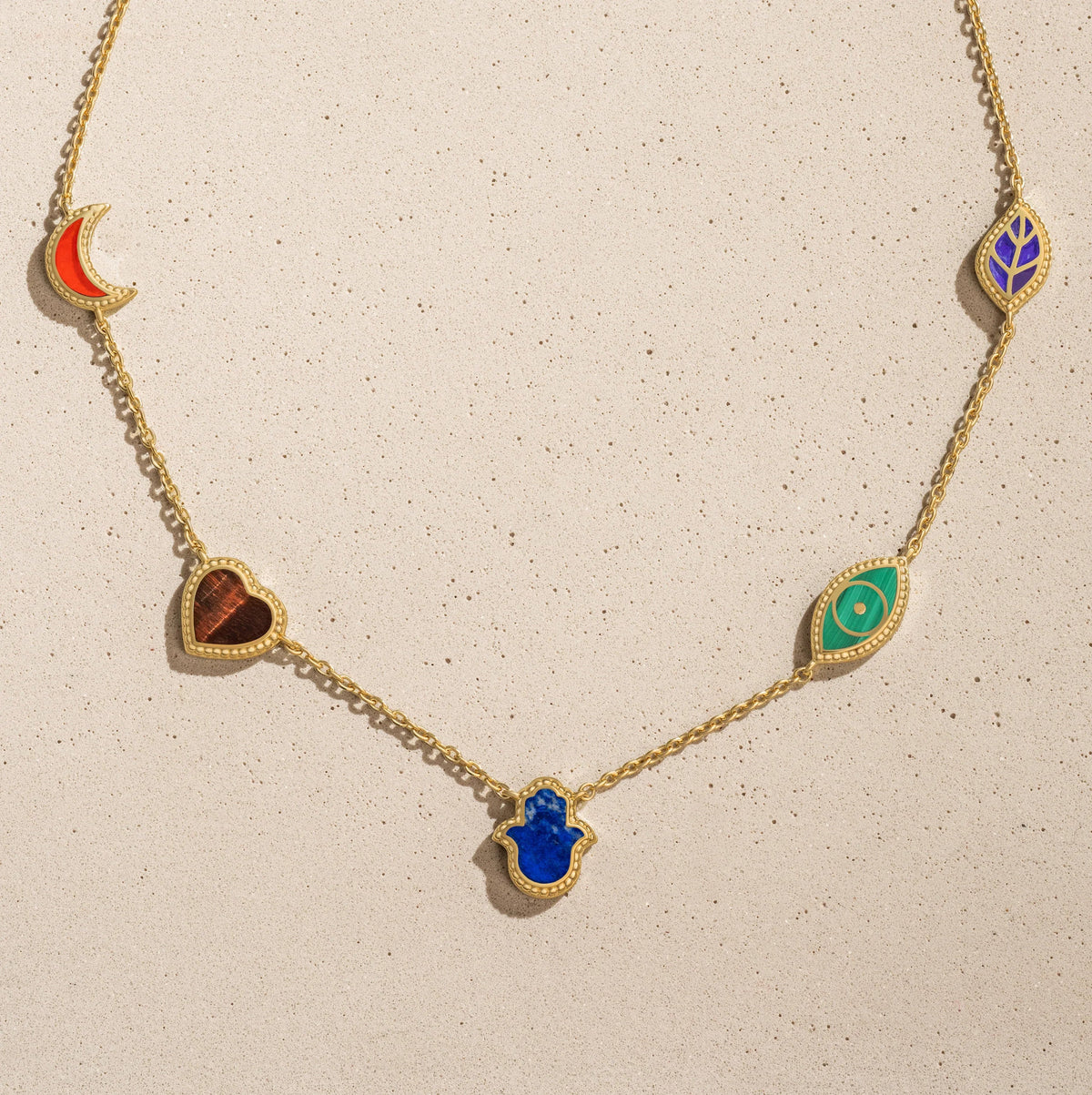 Sublime Beauty Multi-Symbol & Multi-Gemstone Necklace