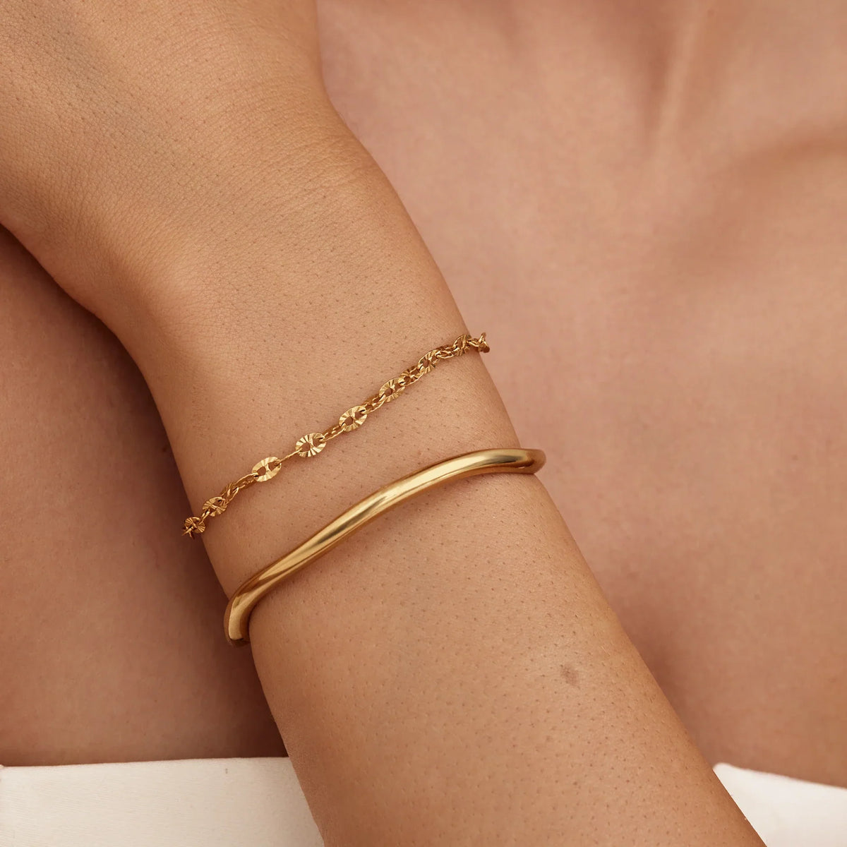 Sculpted Wave Cuff Bracelet