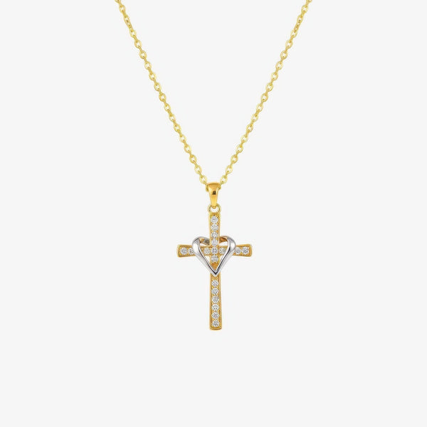 Two Tone Cross Necklace