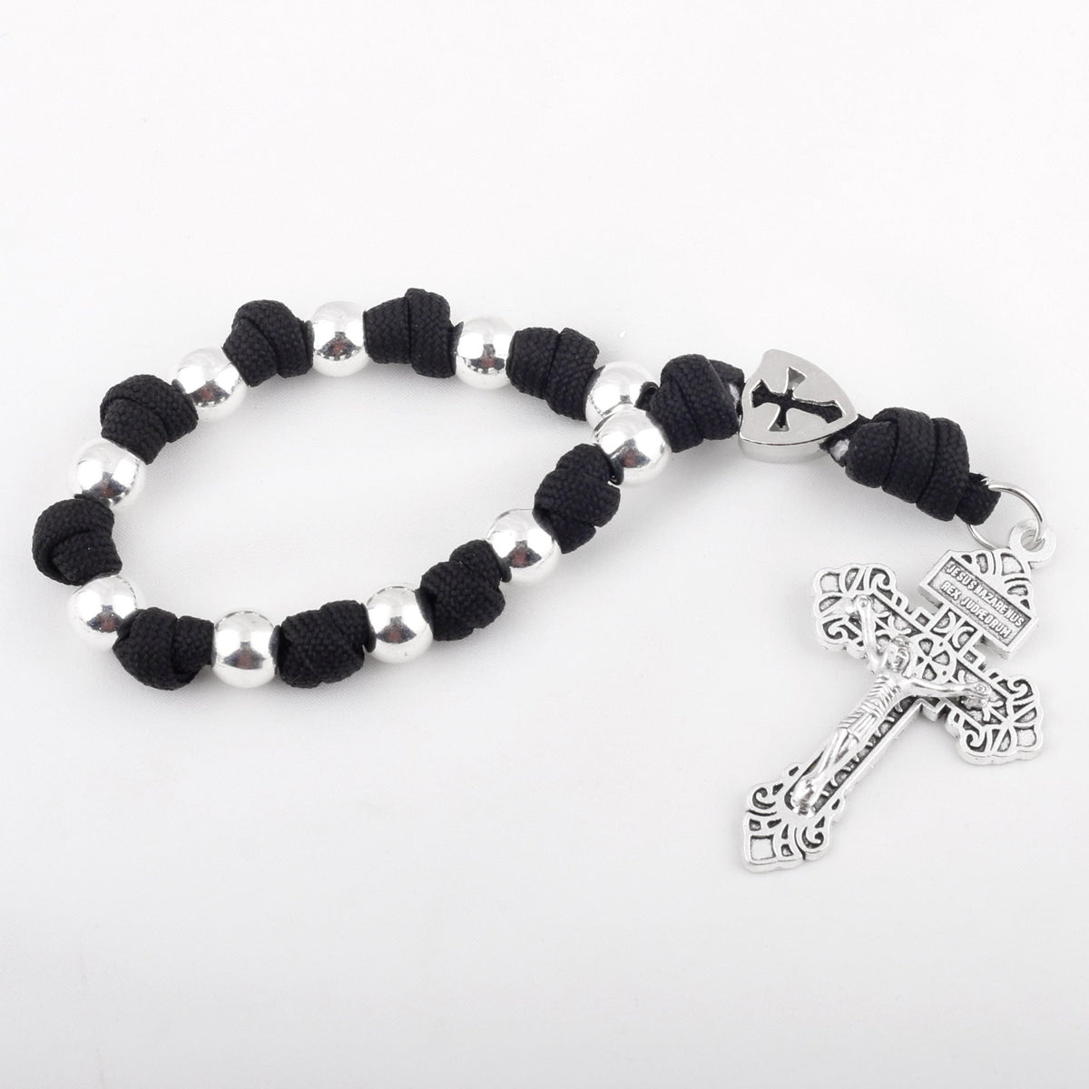 Chic Portable Pocket Rosary with Golden St. Benedict Medal & Crucifix