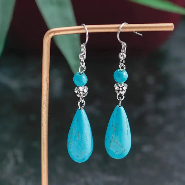 Aihua Silver Flower Drop Earrings