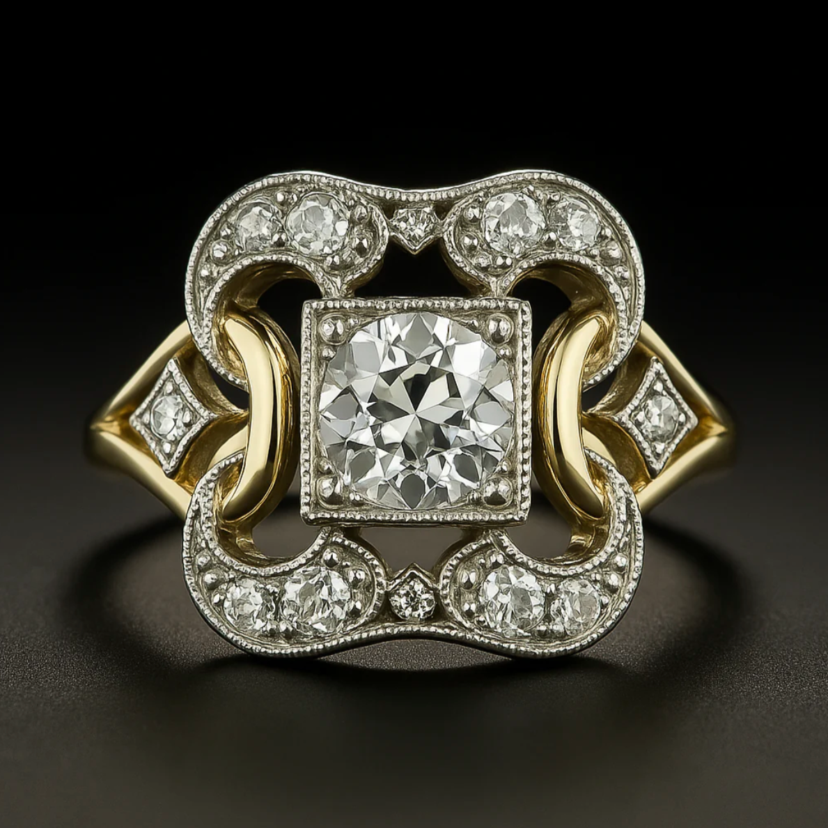 Vintage Zirconia Gold Ring