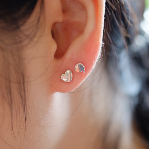 Semicolon Heart Earrings