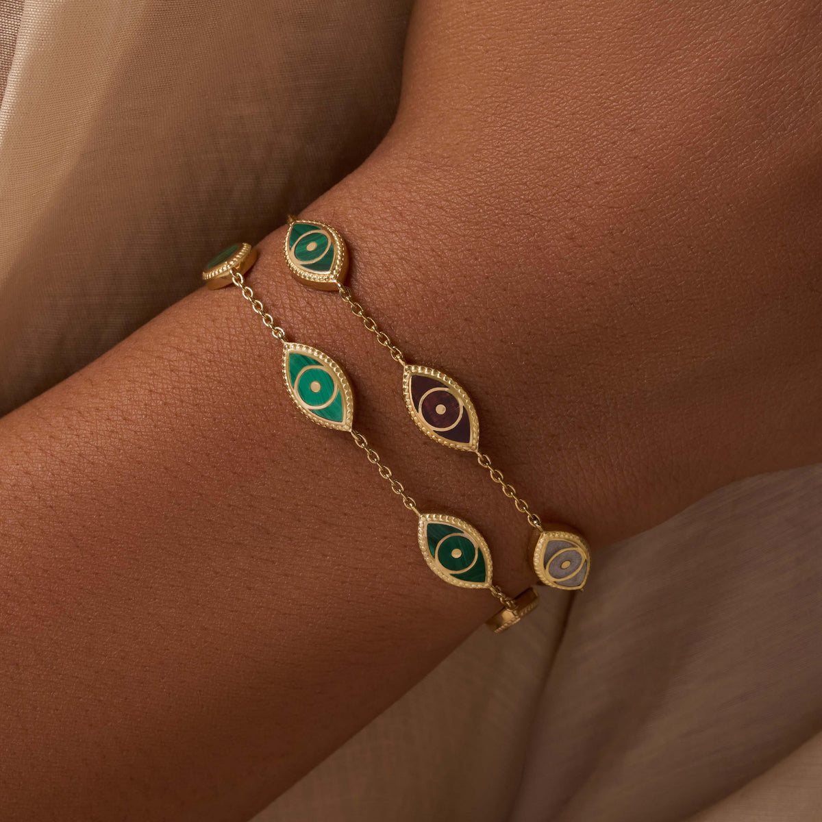 Spiritual Connection Malachite Evil Eye Bracelet