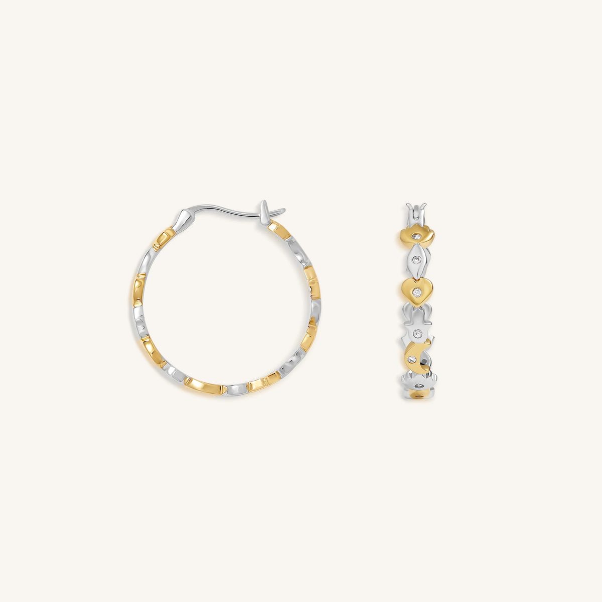 Guiding Light Multi-Charm Gold Hoop Earrings