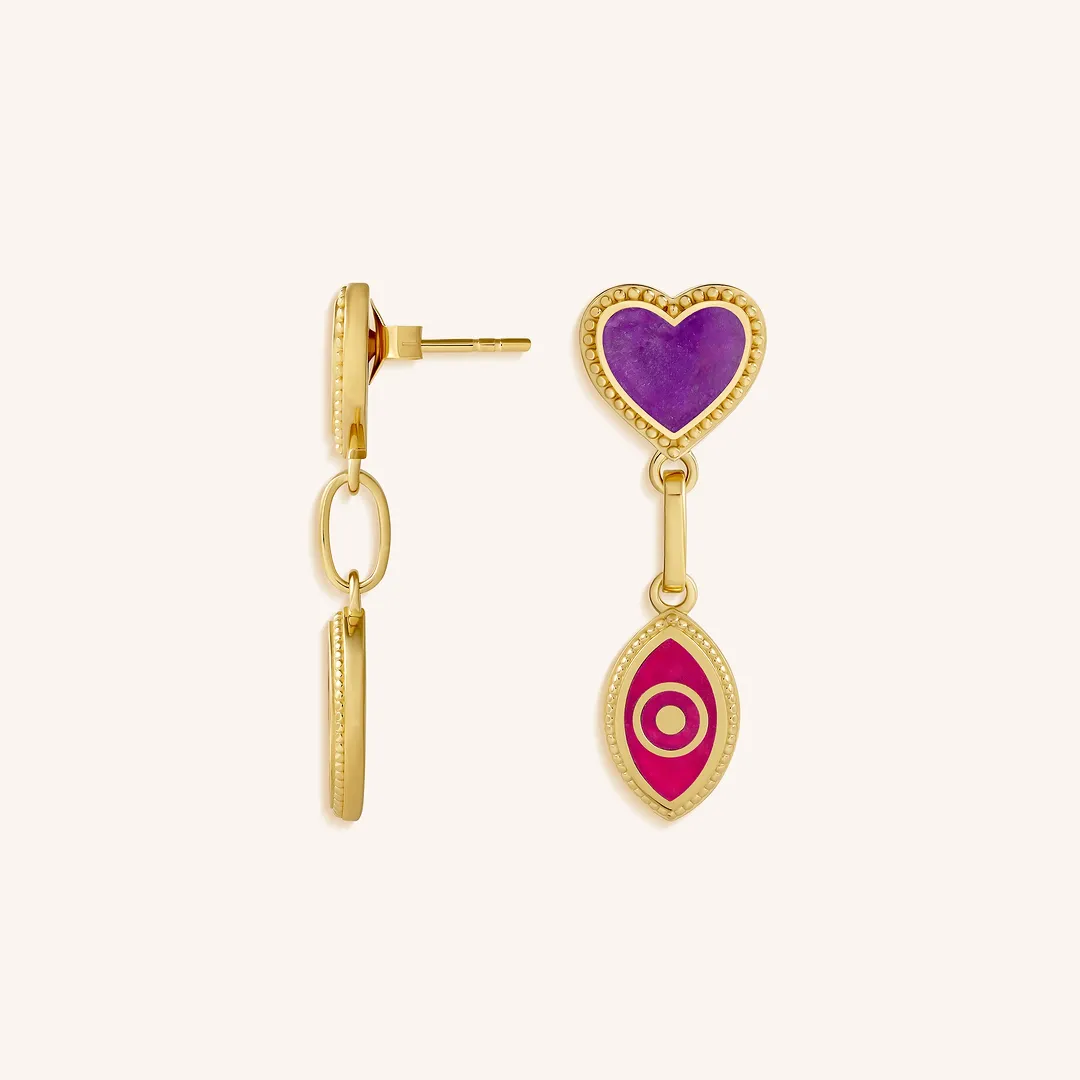 Crimson Wishes Multi-Stone Dangle Earrings