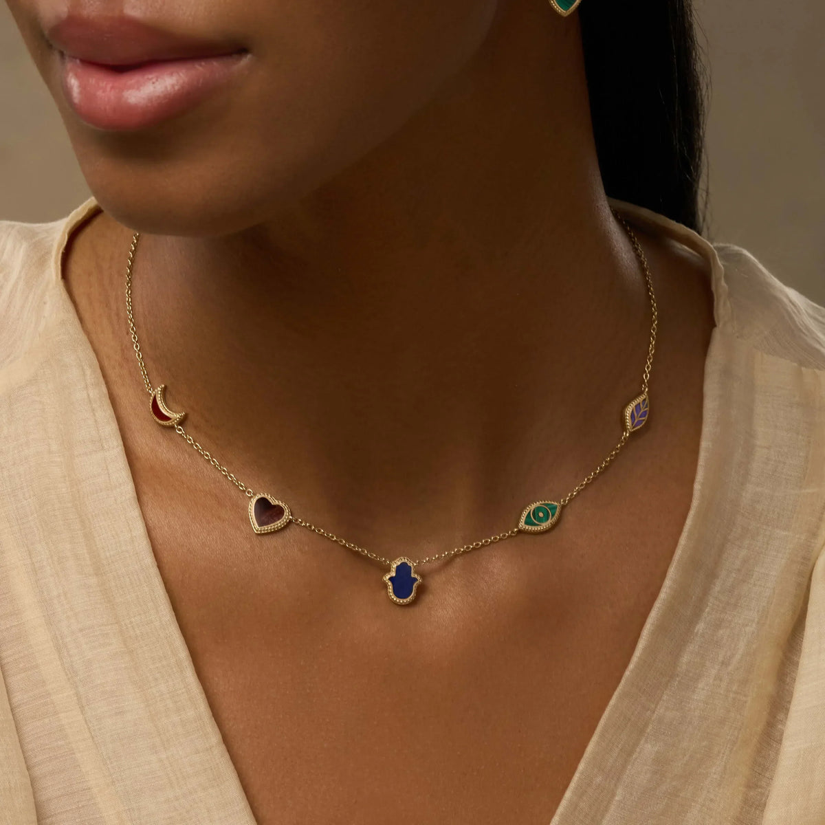 Sublime Beauty Multi-Symbol & Multi-Gemstone Necklace