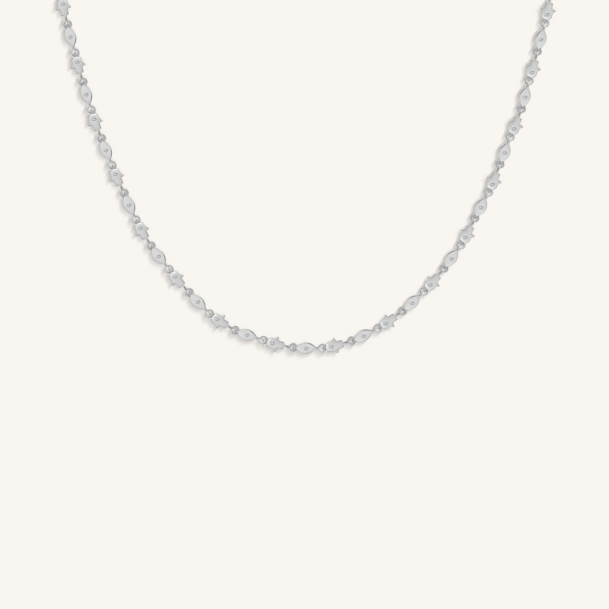 Fortune Keeper Hamsa & Evil Eye Silver Necklace