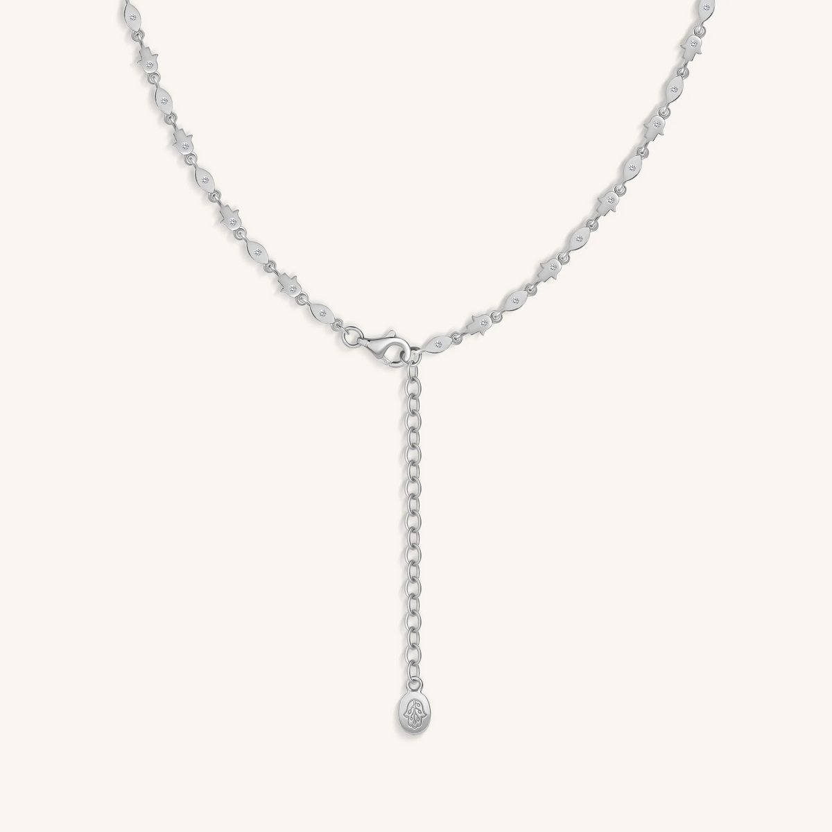 Fortune Keeper Hamsa & Evil Eye Silver Necklace
