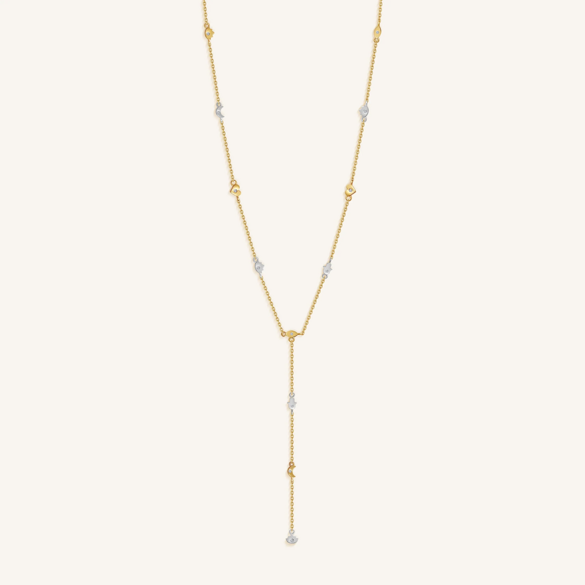 Guided Path Multi-Charm Lariat Necklace