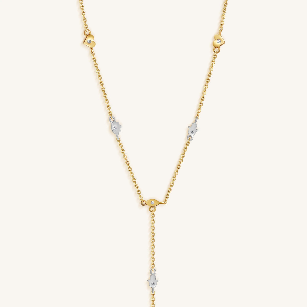 Guided Path Multi-Charm Lariat Necklace
