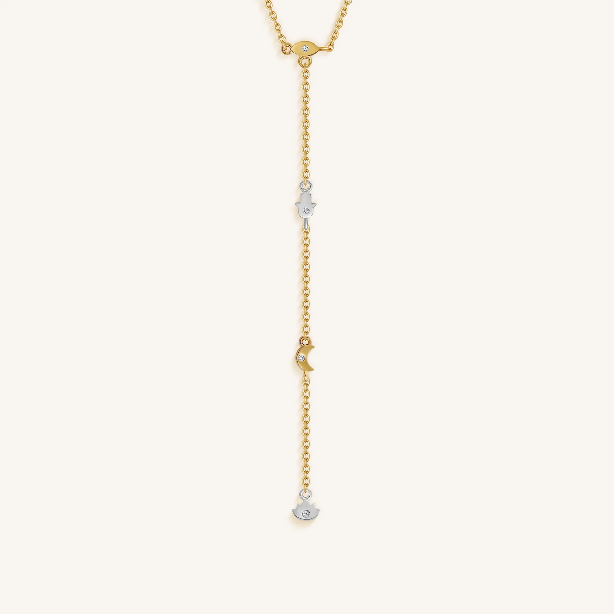 Guided Path Multi-Charm Lariat Necklace