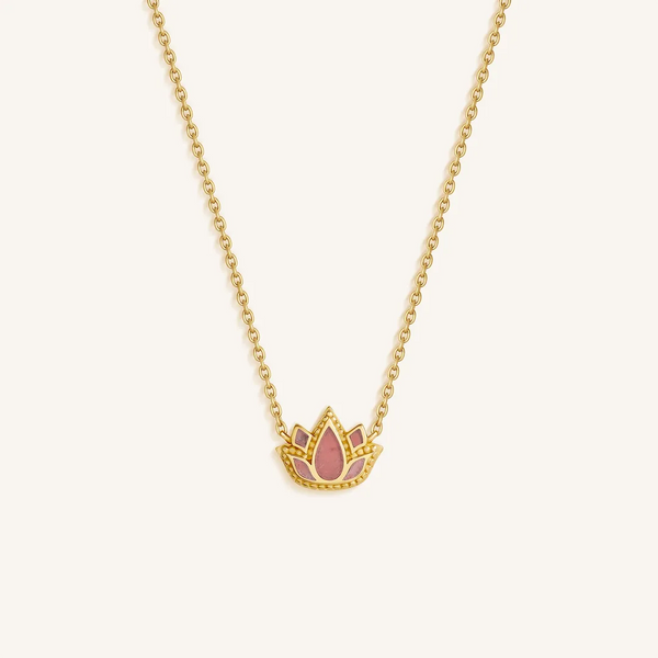 Blooming Grace Rose Quartz Lotus Necklace