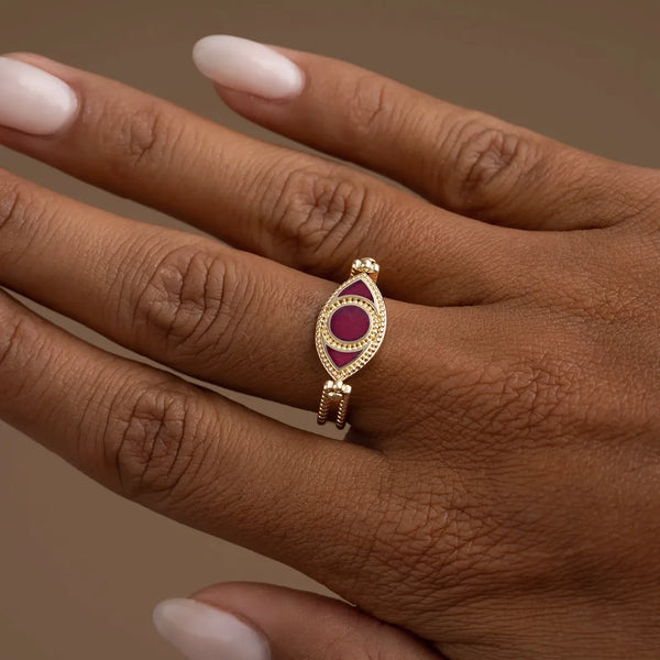 Balance Within Evil Eye Ring