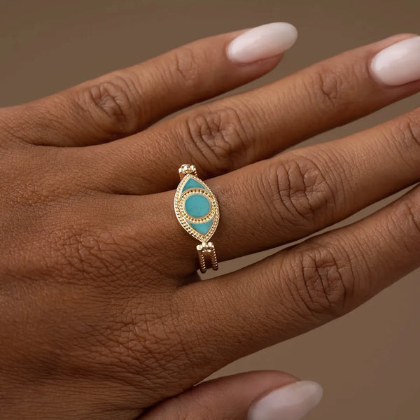 Balance Within Evil Eye Ring