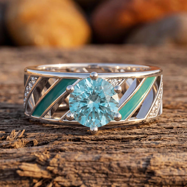 Aurora Veil Ring - Aquamarine