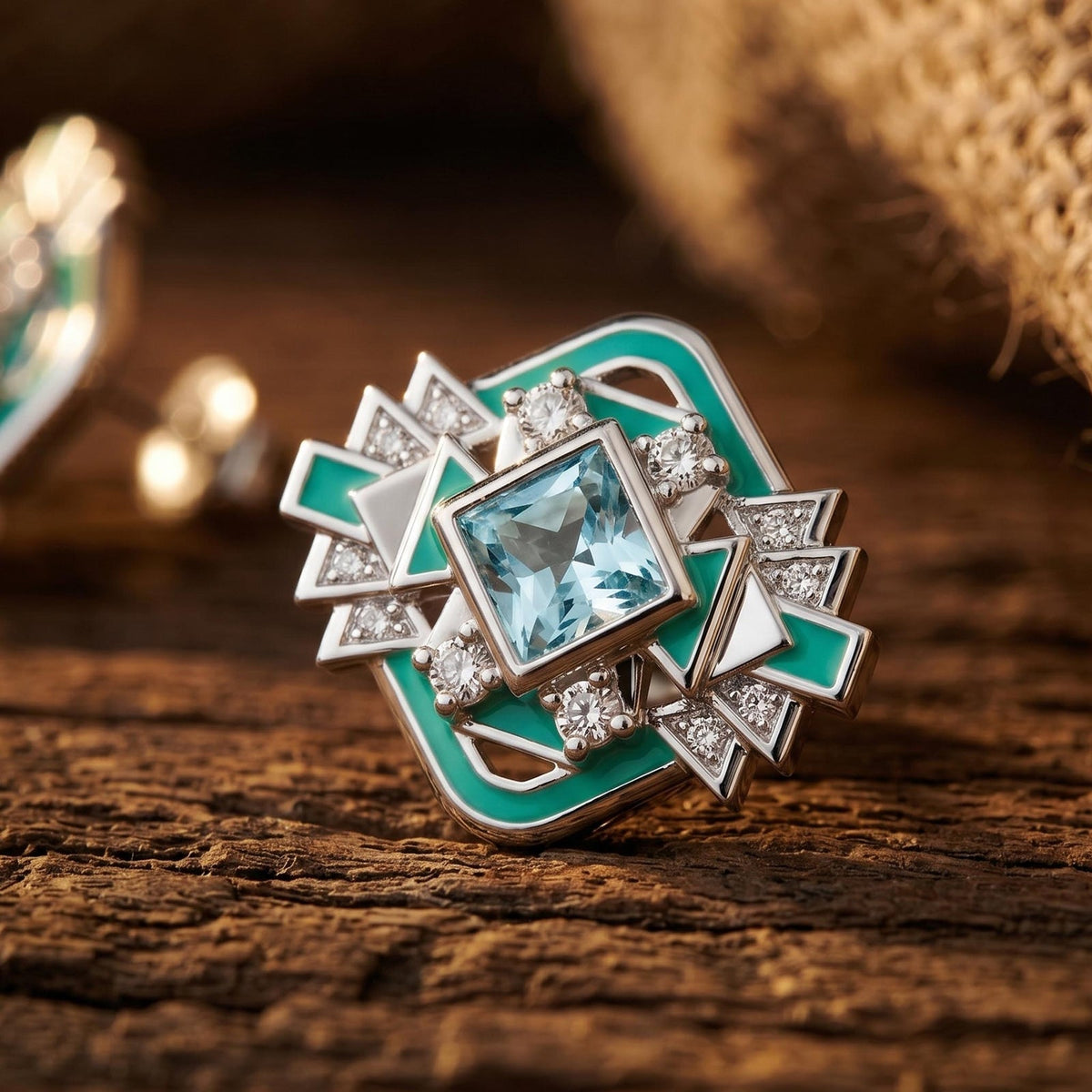 Chief's Crown Earrings - Aquamarine