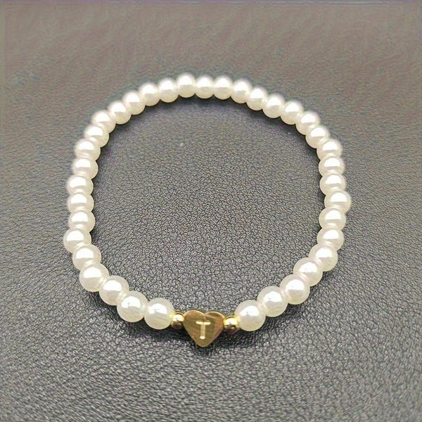 A-Z Pearl Beaded Bracelet
