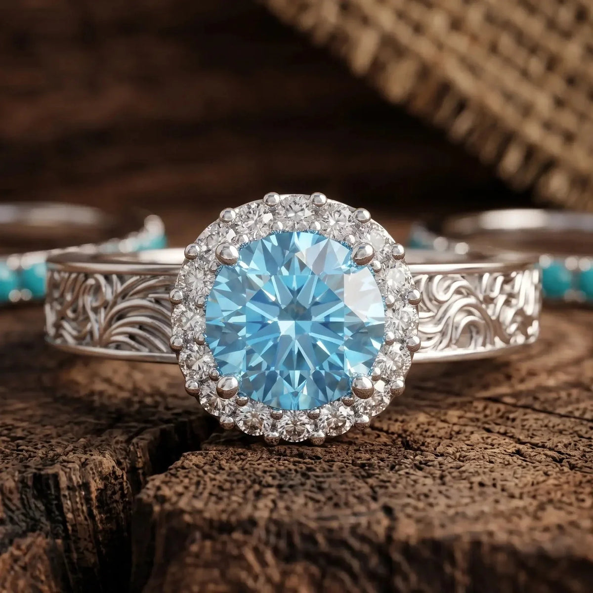 Desert Starpath Ring Set - Aquamarine