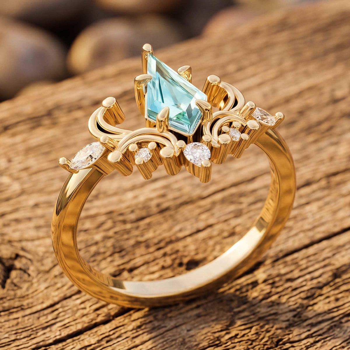 Ocean Crown Ring - Aquamarine