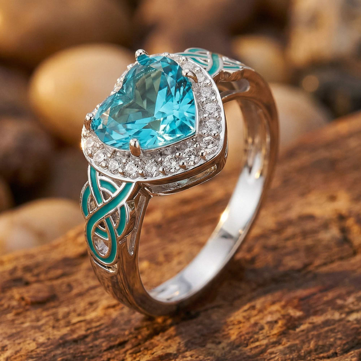 Ocean Heart Ring - Aquamarine
