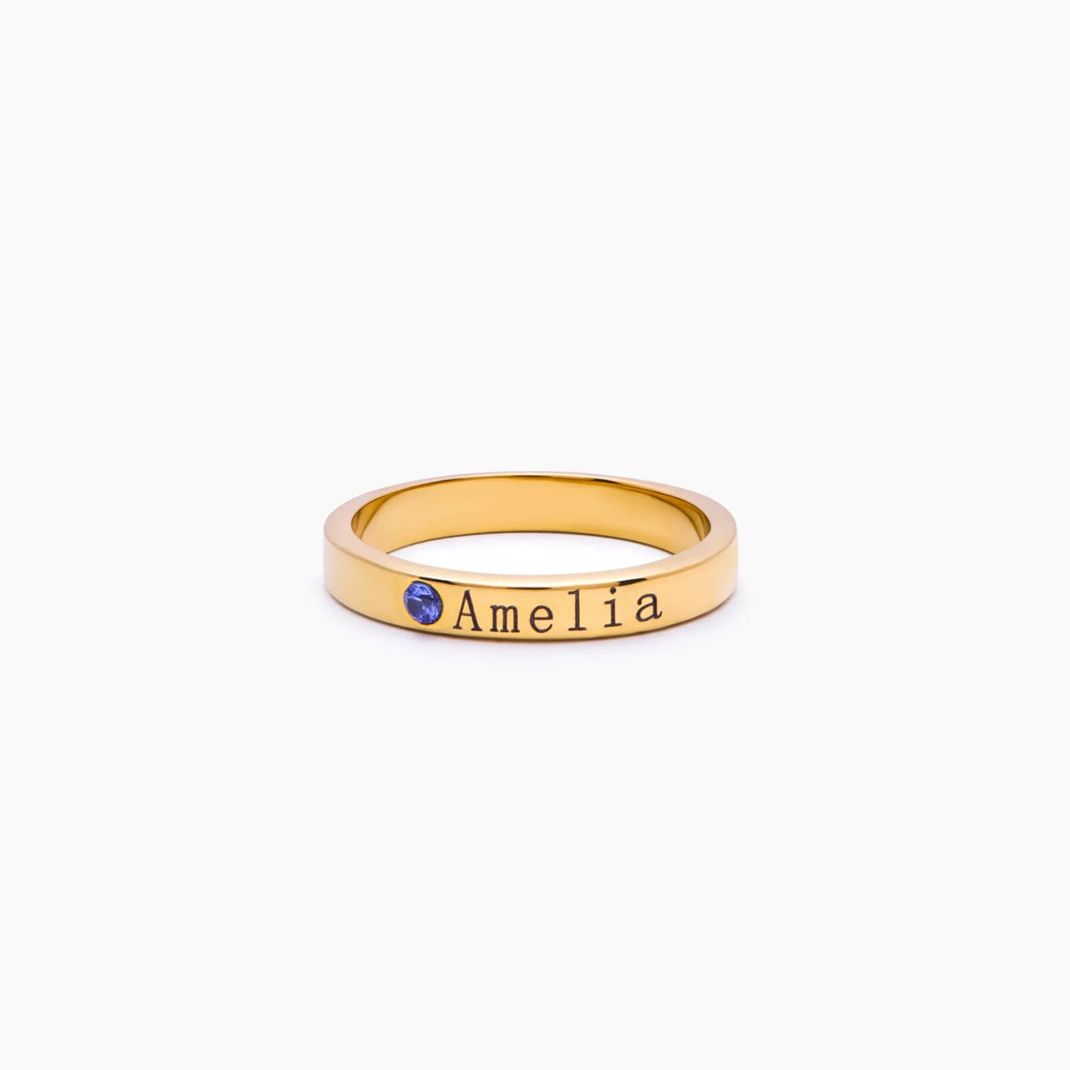 Stackable Birthstone Name Ring