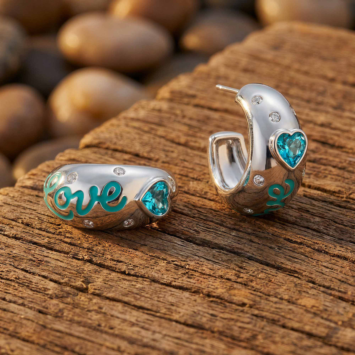 Promise Love Earrings - Aquamarine