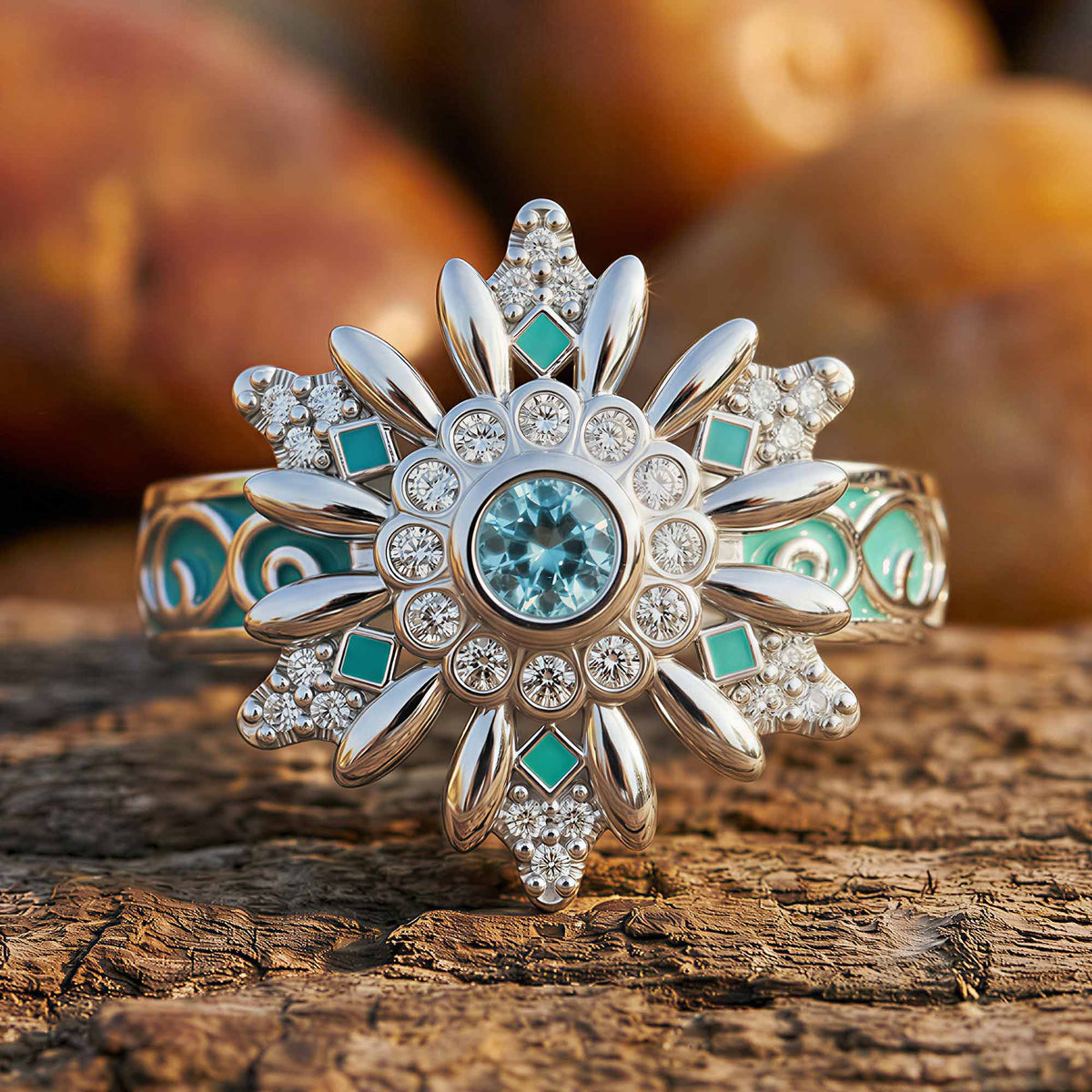 Snowbound Mystery Ring - Aquamarine