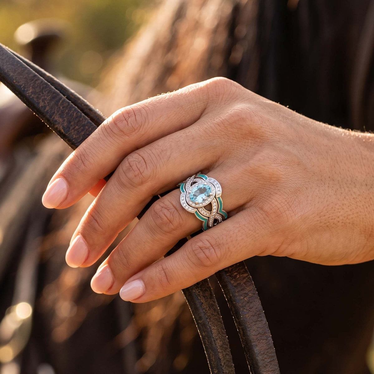 Sunset Canyons Ring - Aquamarine
